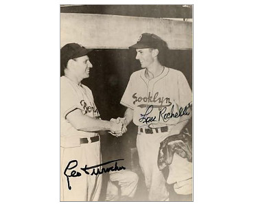 Postcard photo of Lou Rochelli and Leo Durocher from 1944.