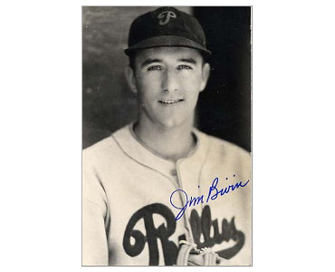 Postcard photo of Greenwood Dodgers Manager, Jim (Blue) Bivin.